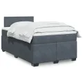 cadre de lit et matelas gris foncé 120x190cm velours