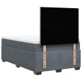 cadre de lit et matelas gris foncé 120x190cm velours