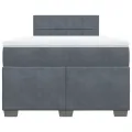 cadre de lit et matelas gris foncé 120x190cm velours