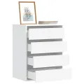 Commode d'angle blanc 60x41x76 cm bois d'ingénierie