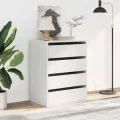 Commode d'angle blanc 60x41x76 cm bois d'ingénierie