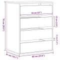 Commode d'angle blanc 60x41x76 cm bois d'ingénierie
