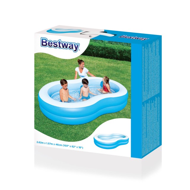 Bestway Opblaasbaar Zwembad 2 Kamers Groot Meer 262x157x46 cm +3 Jaar