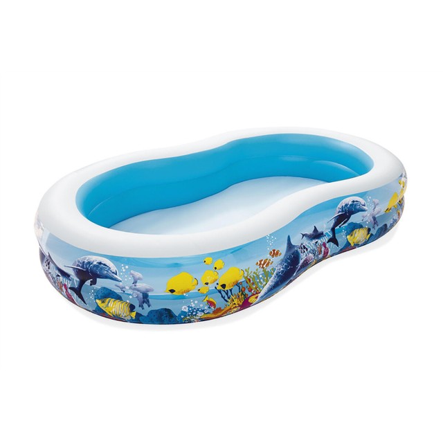 Bestway Piscina Hinchable 2 Camaras Fondo de Mar 262x157x46 cm +3 Año