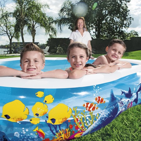 Bestway aufblasbares Pool 2 Kammern Meeresboden 262x157x46 cm +3 Jahre