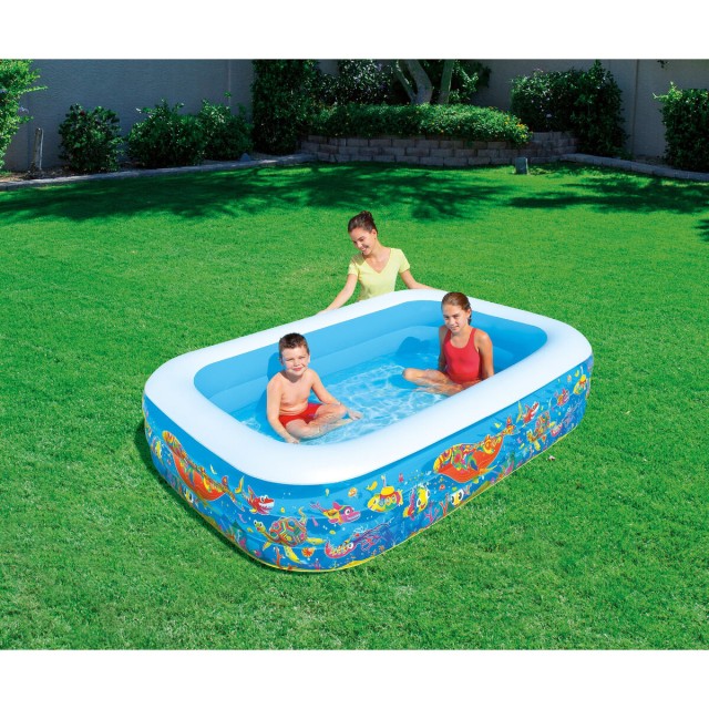 Bestway Aufblasbares Pool 3 Kammern Floral 229x152x56cm +6 Jahre Garte