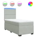 cadre de lit et matelas Gris clair 100x200cm Velours
