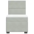 cadre de lit et matelas Gris clair 100x200cm Velours