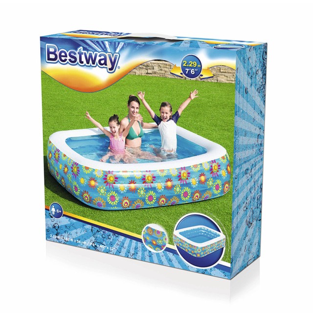 Bestway Piscina Gonfiabile 3 Camere Floreale 229x152x56 cm +6 Anni Gia