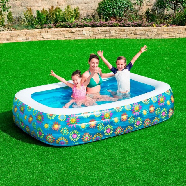 Bestway Piscina Gonfiabile 3 Camere Floreale 305x183x56 cm +6 Anni Gia