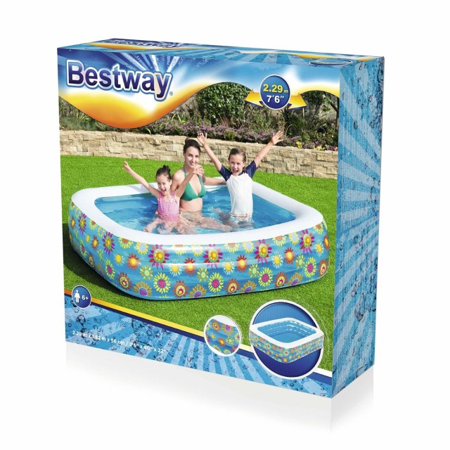 Bestway Piscina Gonfiabile 3 Camere Floreale 305x183x56 cm +6 Anni Gia