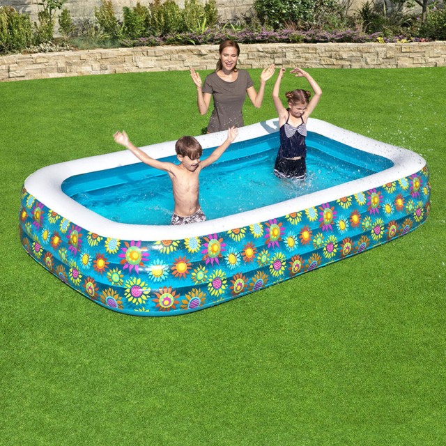 Bestway Piscina Hinchable 3 Camaras Floral 305x183x56 cm +6 Años Jard