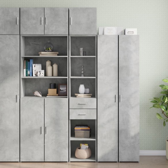 Armoire de rangement mince gris béton 40x42,5x225 cm