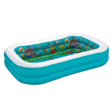 Bestway Opblaasbaar Zwembad 2 Kamers 3D-Zeebodem met Accessoires 262x1