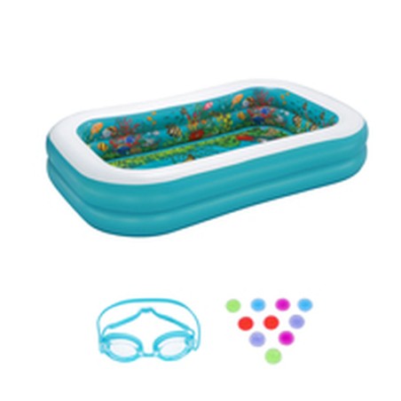 Bestway Opblaasbaar Zwembad 2 Kamers 3D-Zeebodem met Accessoires 262x1