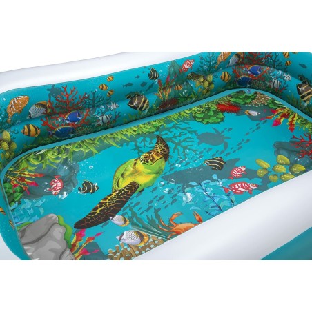 Bestway Piscina Hinchable 2 Camaras Fondo 3D Marino con Accesorios 262