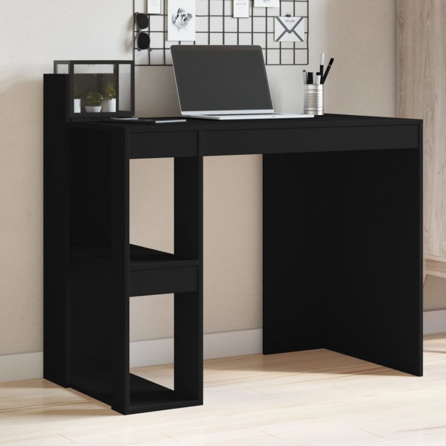 Bureau noir 103,5x56,5x94 cm bois d'ingénierie