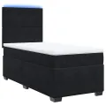 cadre de lit et matelas Noir 80x200 cm Velours