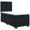 cadre de lit et matelas Noir 80x200 cm Velours