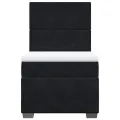 cadre de lit et matelas Noir 80x200 cm Velours