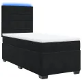 cadre de lit et matelas Noir 80x200 cm Velours