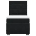cadre de lit et matelas Noir 80x200 cm Velours