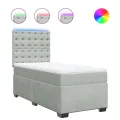 cadre de lit et matelas Gris clair 90x190 cm Velours