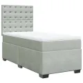 cadre de lit et matelas Gris clair 90x190 cm Velours