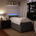 cadre de lit avec matelas gris foncé simple velours