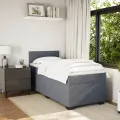 cadre de lit avec matelas gris foncé simple velours