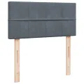 cadre de lit avec matelas gris foncé simple velours