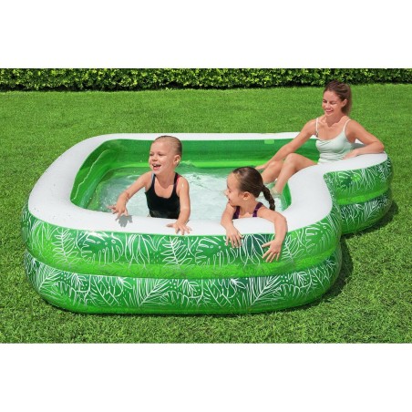 Bestway Opblaasbaar Zwembad 2 Kamers Tropical 231x231x51 cm +6 Jaar Tu