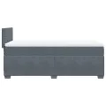 cadre de lit avec matelas gris foncé simple velours