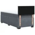 cadre de lit avec matelas gris foncé simple velours