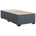 cadre de lit avec matelas gris foncé simple velours