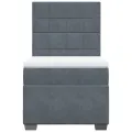 cadre de lit et matelas Gris foncé 90x190 cm Velours