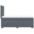 cadre de lit et matelas Gris foncé 90x190 cm Velours