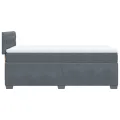cadre de lit avec matelas gris foncé simple velours