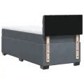 cadre de lit avec matelas gris foncé simple velours