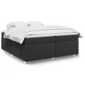 cadre de lit avec matelas Noir 200x200 cm Similicuir