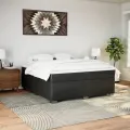 cadre de lit avec matelas Noir 200x200 cm Similicuir