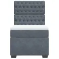 cadre de lit et matelas Gris foncé 90x190 cm Velours