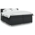 cadre de lit avec matelas Noir 200x200 cm Similicuir