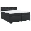 cadre de lit avec matelas Noir 200x200 cm Similicuir