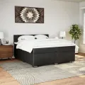 cadre de lit avec matelas Noir 200x200 cm Similicuir