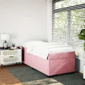 cadre de lit et matelas Rose 80x200 cm Velours