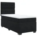 cadre de lit avec matelas Noir 90x190 cm Velours