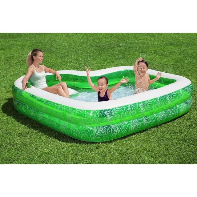 Bestway Piscine Gonflable 2 Chambres Tropicale 231x231x51 cm +6 ans Ja