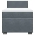 cadre de lit et matelas Gris foncé 80x200 cm Velours