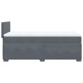 cadre de lit et matelas Gris foncé 80x200 cm Velours